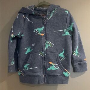 Cat & Jack Kids Dinosaur Print Hoodie - Gray and Green size 3T